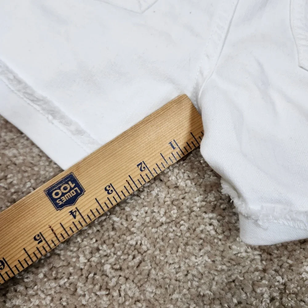 Habitual Girl White High Rise Ritual Short Denim Frayed Hem‎ Size 10 Kids